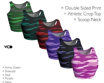 Camo Print Athletic Crop Top: Women's Activewear