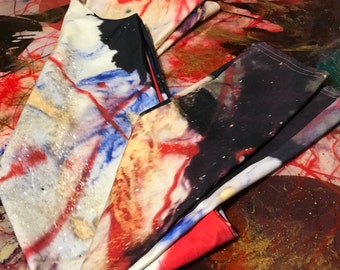 PAINTED LEGGINGS Yoga Pants WOMENS Yoga Leggings Sexy Print Leggings Burning Man Psychedelic Clothing Hippie Clothing Festival Clothing