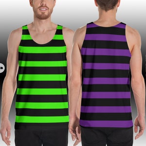 Red and Black STRIPED TANK TOP Freddie Kruger Top Womens Halloween Tank top Witch Tank Top Workout Tank Top Striped Tank Top for Women