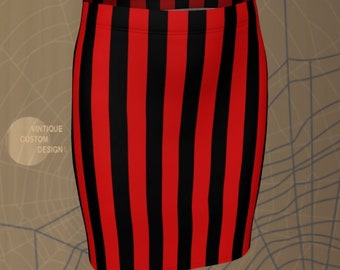 REFEREE SKIRT Prisoner Jail Skirt Black and White Striped Skirt HALLOWEEN Skirt Womens Skirt Fitted Skirt or Flare Skirt nmate Costume