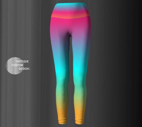 Buy Women's Capris Leggings, Yoga Leggings, Colorful Ombre