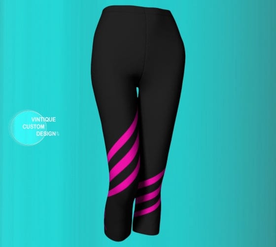 Discover Breast Cancer LEGGINGS Pink Ribbon Leggings WOMENS Yoga Leggings Yoga Pants BCAM Pink Ribbon Capri Leggings Grey Pink Survivor Gift Support