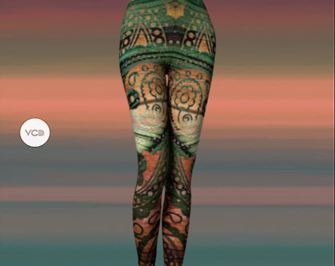 Boho Leggings Tribal Art Printed Art Leggings Tribal Pattern Leggings Hippie clothing Egyptian Bohemian Boho Yoga Leggings Tribal Tights