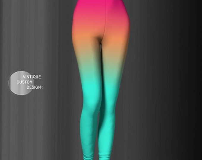 OMBRE LEGGINGS - Womens Yoga Leggings / Yoga Pants - Festival Leggings - Rave Clothing - Fall Leggings - Women's Leggings - Workout Pants