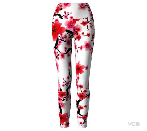 Cherry Blossom YOGA LEGGINGS WOMENS Yoga Pants Printed Leggings