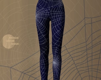 HALLOWEEN LEGGINGS Spiderweb Yoga Pants WOMENS Halloween Printed Leggings Spider Web Cobweb Art Leggings Costume Leggings Cosplay Tights
