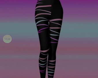 Retro LEGGINGS - 80s Leggings - Womens Leggings - Yoga Leggings for Women - Fall Leggings - Fashion Leggings - Yoga Pants - Workout Leggings