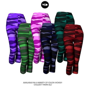 CAMOUFLAGE LEGGINGS Women's Capri Leggings Yoga Capri Yoga Pants Yoga Leggings Workout Capri Pants Camo Pants for Women Summer Leggings