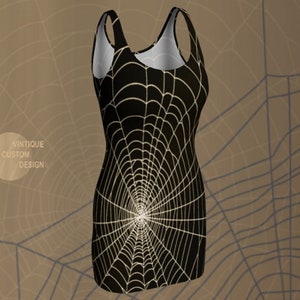 Spiderweb Halloween Dress: Gothic Fit & Flare or Bodycon
