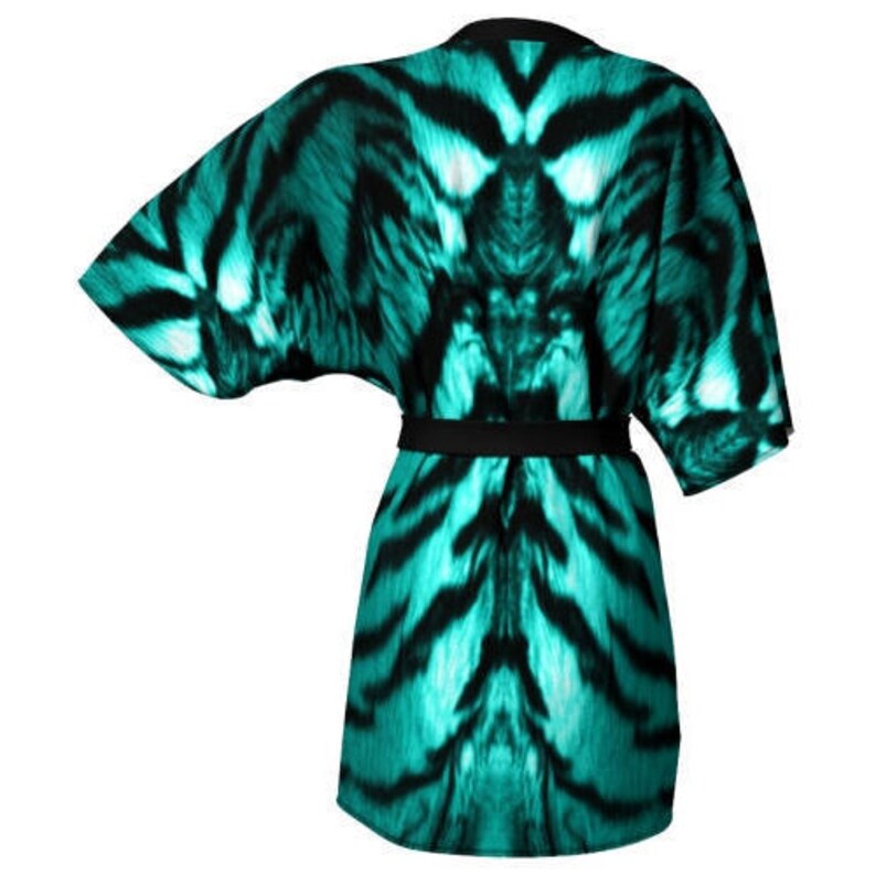 tiger print silk robe