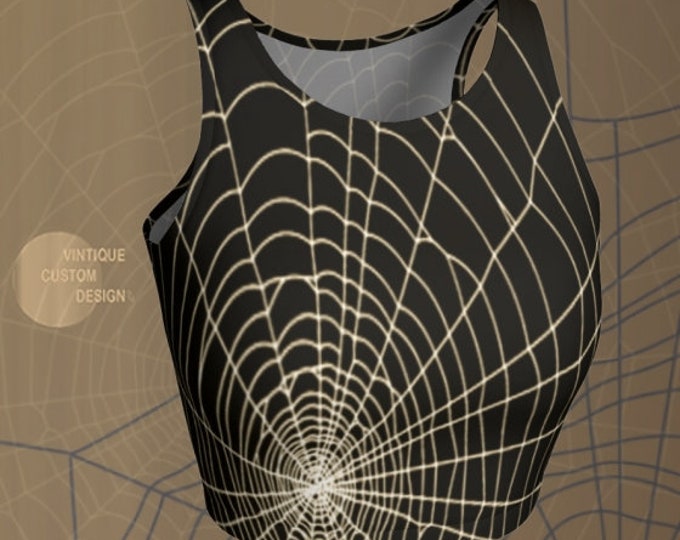 Spiderweb CROP TOP HALLOWEEN Womens Crop Top Soul Cycle Yoga Top Womens Work Out Top Cycling Clothing Cycle Top Spinning Top Yoga Top