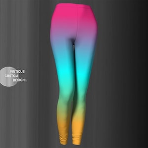 Rainbow Ombre Leggings: Fairy Kei Neon Yoga Pants