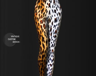 Snow Cheetah Print Leggings: Women's Designer Yoga Pants