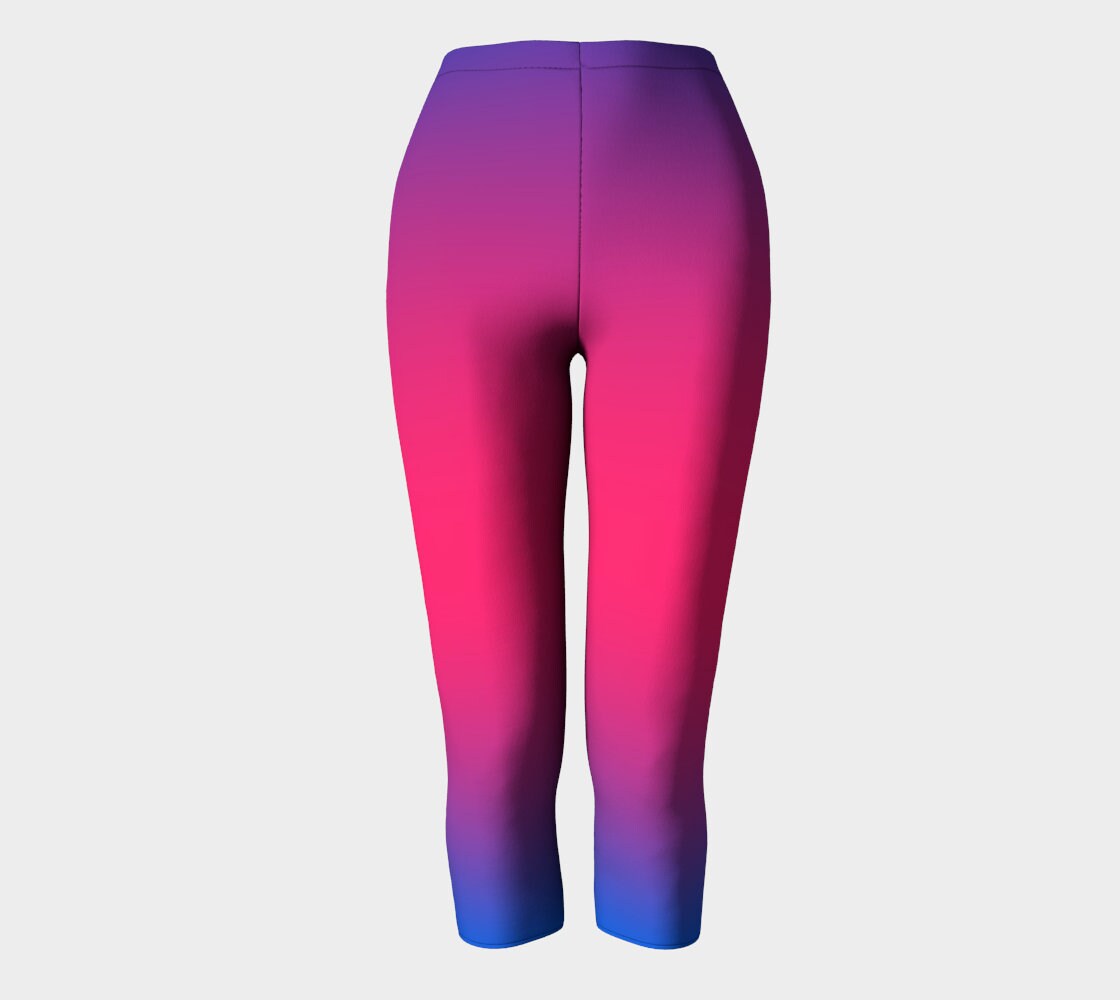 CAPRI LEGGINGS WOMENS Yoga Leggings Yoga Pants Ombre Pink and Purple ...