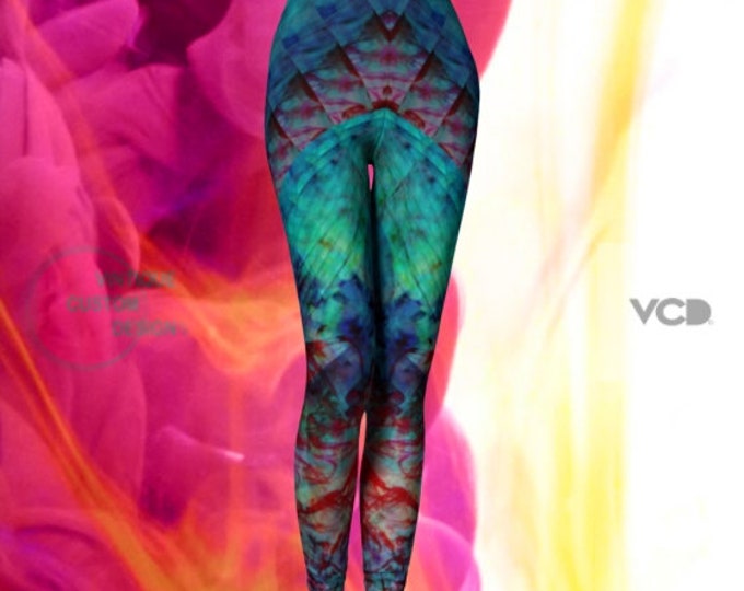 WOMENS RAVE LEGGINGS Sexy Print Leggings Yoga Leggings Sexy Burning Man Womens Leggings Yoga Pants Hippie Yoga Leggings Tribal Tights Women