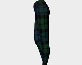Blue Plaid Leggings Sexy Yoga 