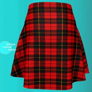 RED Tartan PLAID Mini SKIRT Red Plaid Skirt Red Plaid Mini Skirt Womens Clothing Sexy Mini Skirt Sexy Print Plaid Skirts for Women Flare image 7