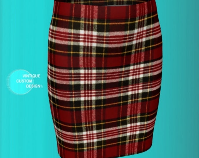 TARTAN PLAID SKIRT for Women Designer Skirt Womens Clothing Mini Skirt Plaid Skirt Sexy Mini Skirt Sexy Printed Skirts Flare or Fitted Skirt