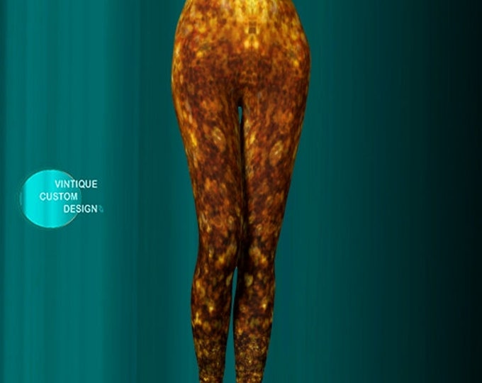 LEGGINGS Gold Glitter Print Leggings Sparkly Leggings for Women - Womens Clothing - SEXY PRINT Leggings Sexy Yoga Pants Sexy Womens Leggings