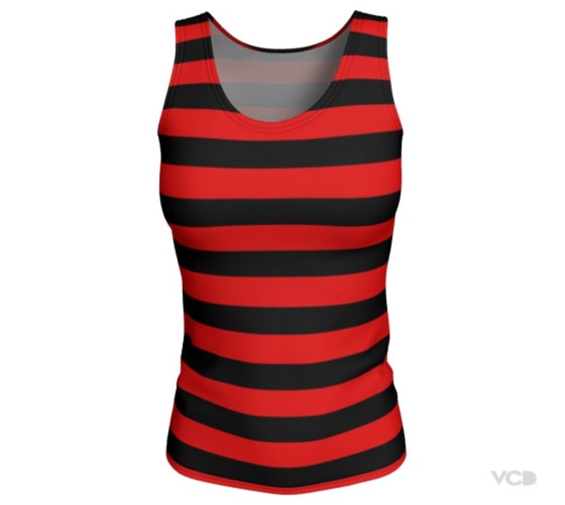 Red and Black STRIPED TANK TOP Freddie Kruger Top Womens Halloween Tank top Witch Tank Top Workout Tank Top Striped Tank Top for Women