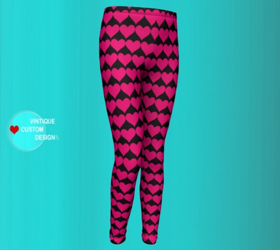 HEART Tights for GIRLS Pink and Black BABY Leggings Girls Kids Clothing