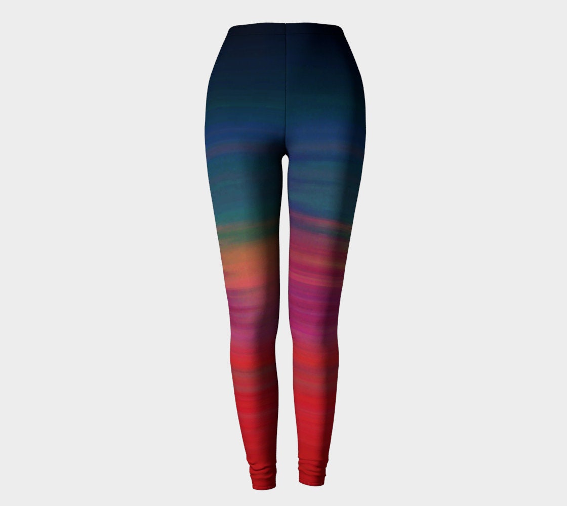 OMBRE RAINBOW LEGGINGS Womens Printed Yoga Leggings Ombre Rainbow ...