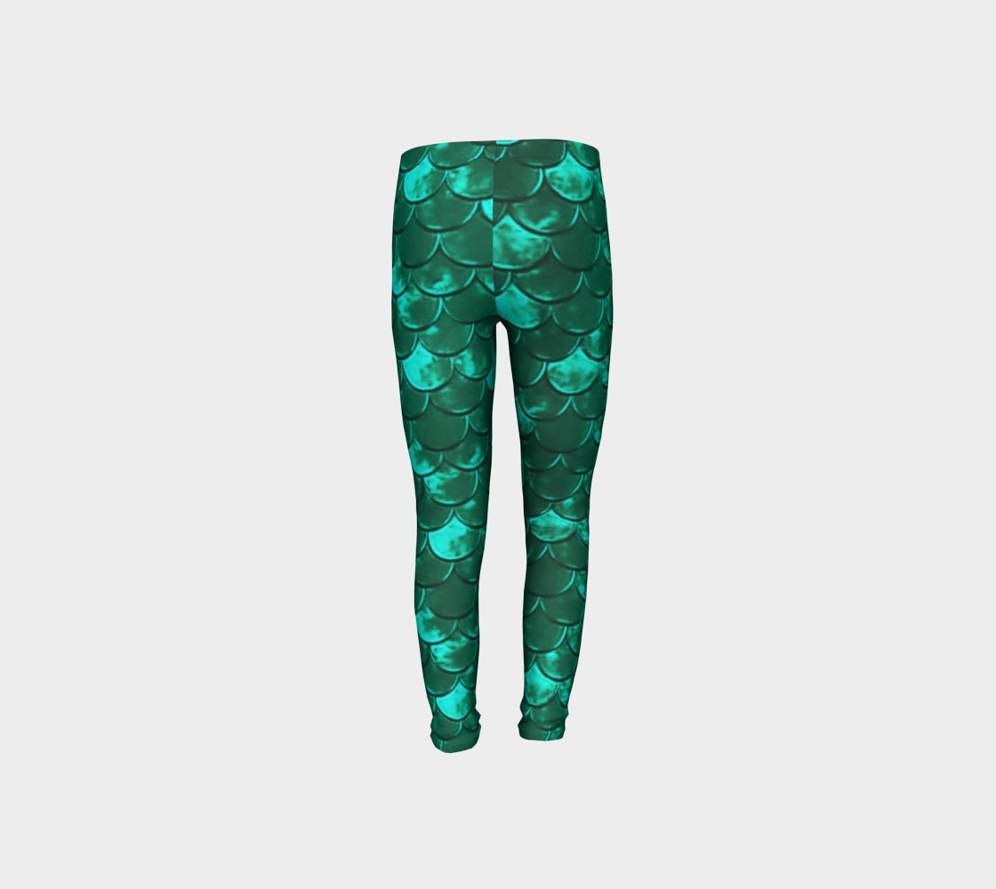 Green MERMAID LEGGINGS for GIRLS Mermaid Scale Leggings Girls Baby