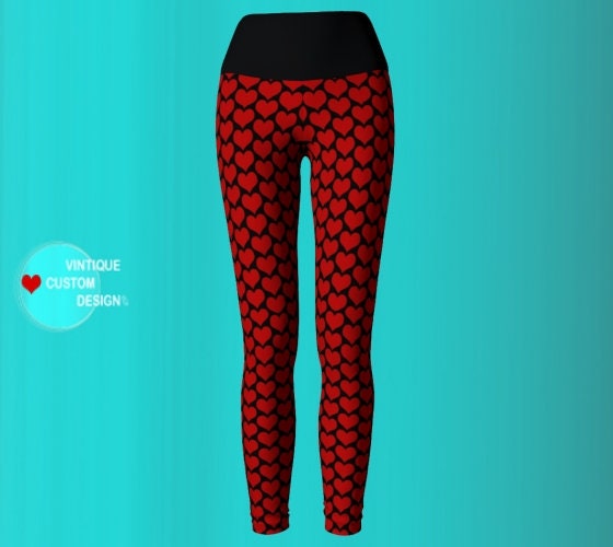 Red and Black Polka Dot Women's Leggings. Women's Fashion Polka