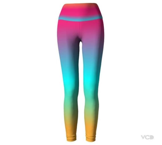 Neon rainbow leggings hotsell