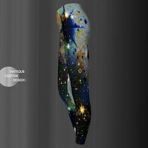 Galaxy LEGGINGS Pantaloni Yoga DONNA Leggings Yoga Leggings Leggings Dipinti Leggings Leggings Stampati Burning Man Glitter Galaxy Pants Donne
