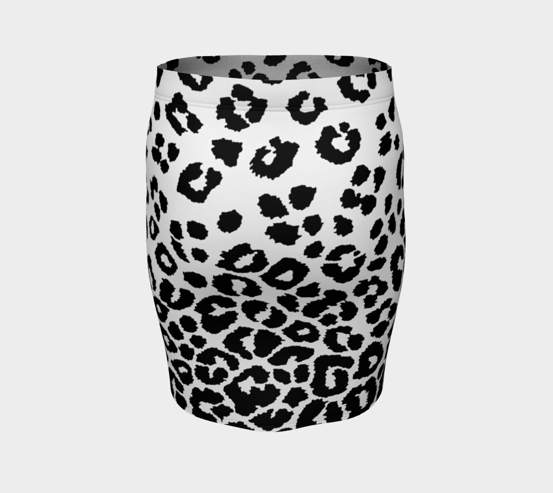 SNOW LEOPARD SKIRT Animal Print Skirt Black and White Cheetah Print ...