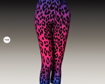 Cheetah Capri Leopard Print LEGGINGS WOMENS Capri Pants Yoga Capri Leggings Yoga Pants for Women Designer Leggings Women's Capri Leggings