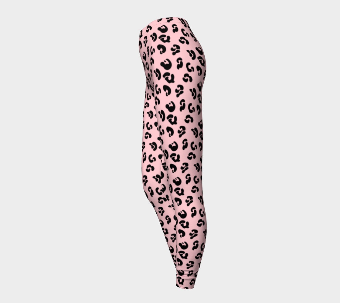 Pink CHEETAH LEGGINGS Animal Print Leggings WOMENS Pink and Black