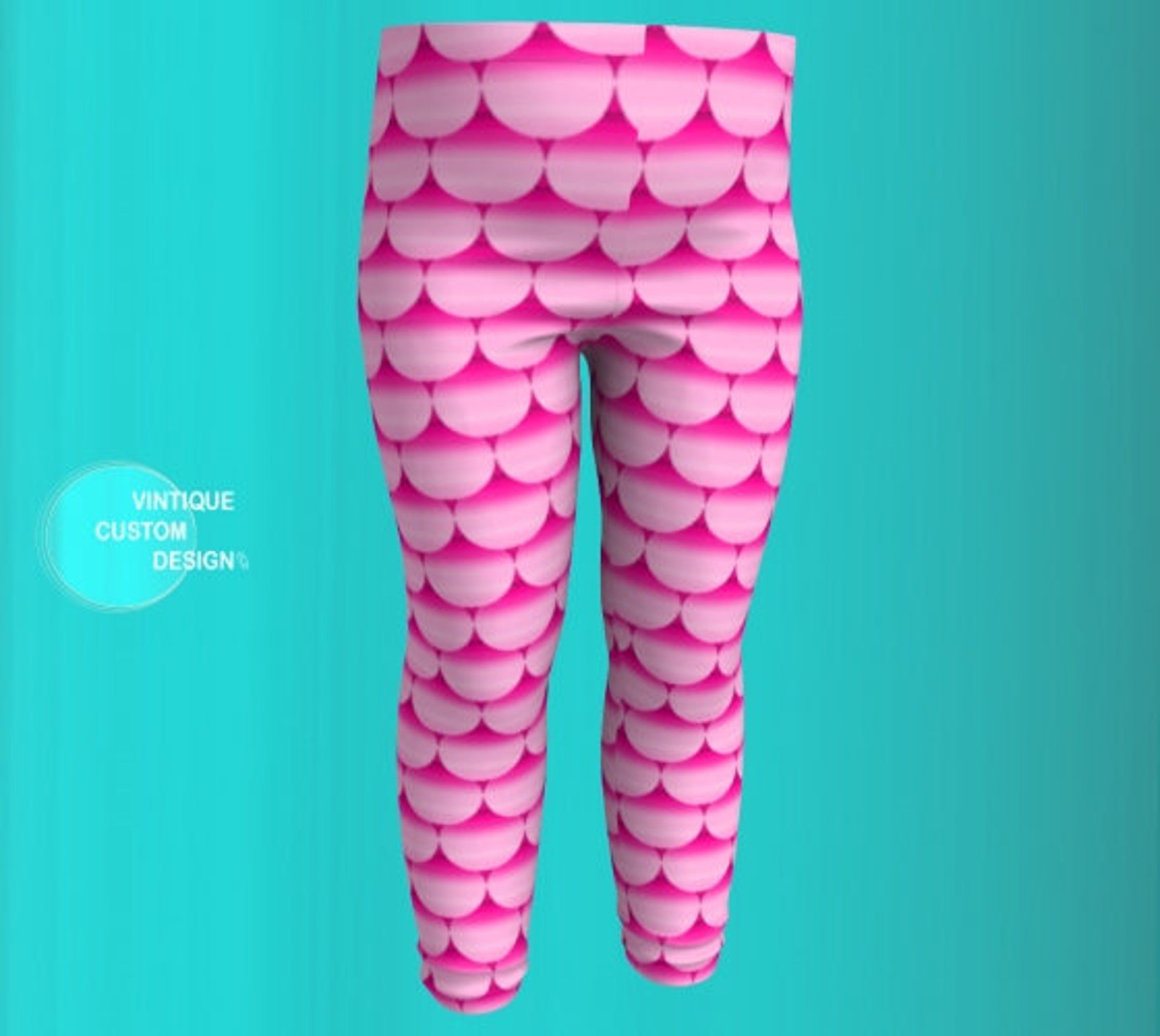 Mermaid Leggings for GIRLS Mermaid Leggings Pink Mermaid Etsy
