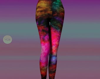 LEGGINGS Rainbow Art Leggings YOGA PANTS for Women Sexy Print Leggings Womens Leggings Rainbow Festival Leggings Burning Man Rave Clothing