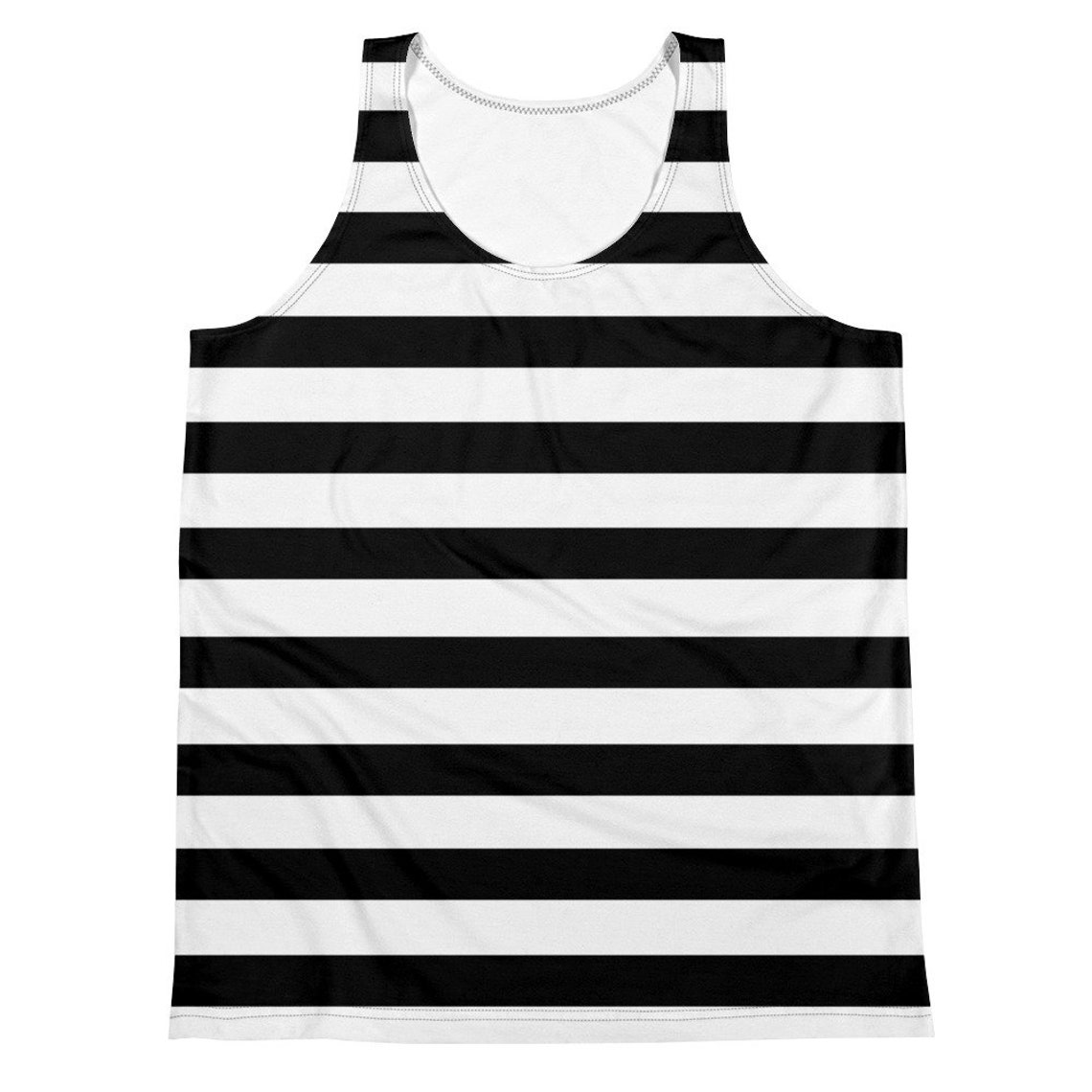 Mens HALLOWEEN TANK TOP Inmate Top Black and White Striped Etsy