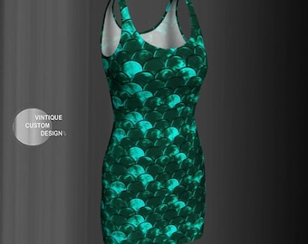 Green Scale Dress | Etsy