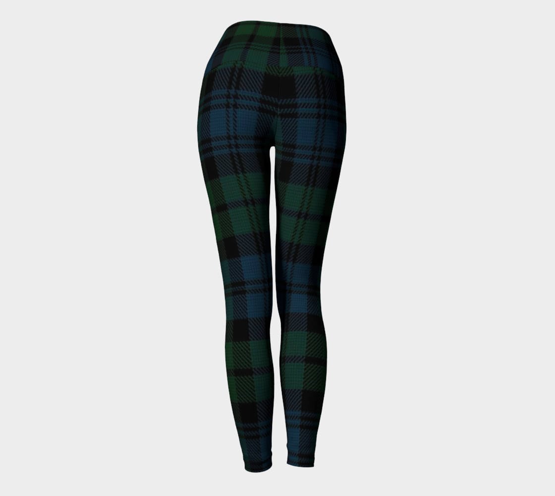 YOGA PANTS LEGGINGS Green Tartan Plaid Leggings Womens | Etsy