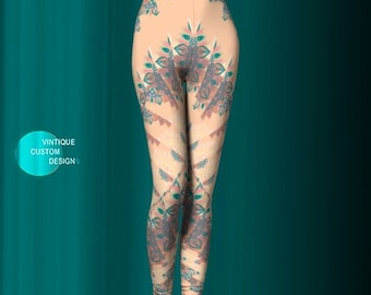 Mandala Leggings: Sacred Geometry Lotus Flower Yoga Pants
