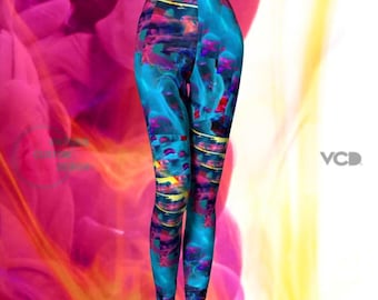 Rave Leggings Burning Man Clothing Festival Leggings Yoga Pants SEXY PRINT LEGGINGS Festival Fashion Colorful Art Leggings Sexy Yoga Pants