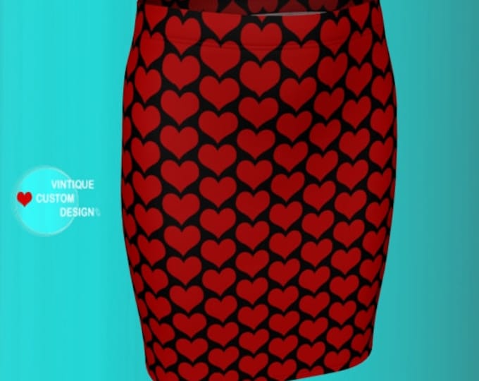 Valentines Day Skirt WOMENS Heart Skirt Designer Fashion Skirt for Women VALENTINES SKIRTS