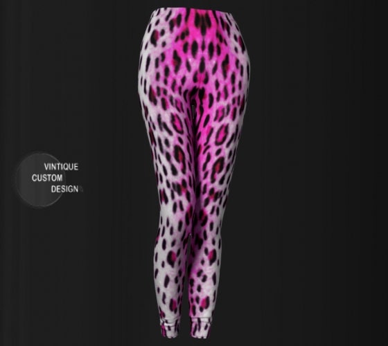 CHEETAH LEGGINGS Animal Print Leggings WOMENS Pink Cheetah Print Leggings  Printed Leggings Yoga Leggings Yoga Pants Cat Leggings Clothing