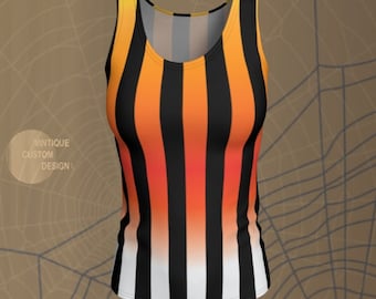 Candy Corn Ombre Halloween Tank Top: Fitted Sleeveless Jersey