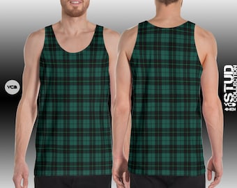 Green Plaid Tank Top Mens Tartan Plaid MENS TANK TOP Mens Tank Top for Men Workout Tank Top Sleeveless Tank Top Athletic Tank Top Gym Tank