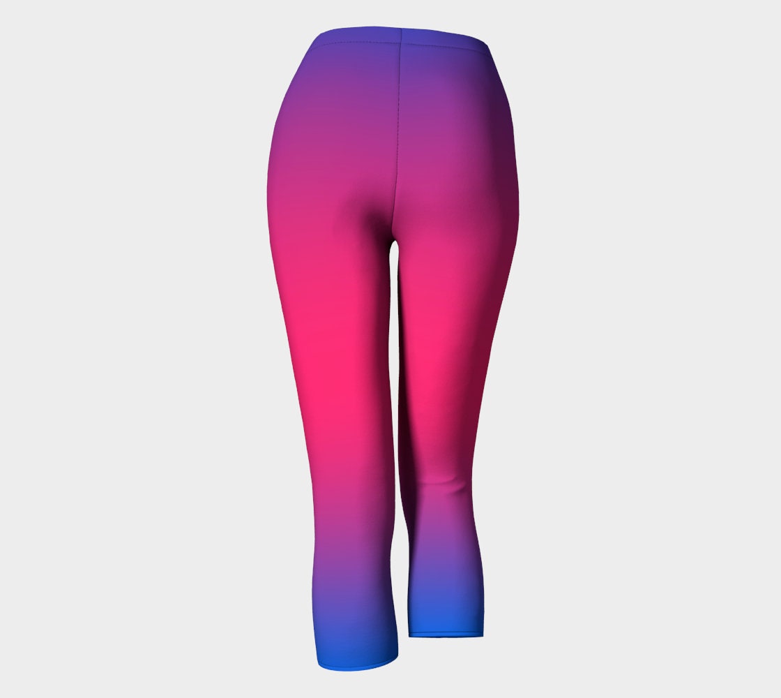 CAPRI LEGGINGS WOMENS Yoga Leggings Yoga Pants Ombre Pink and Purple ...
