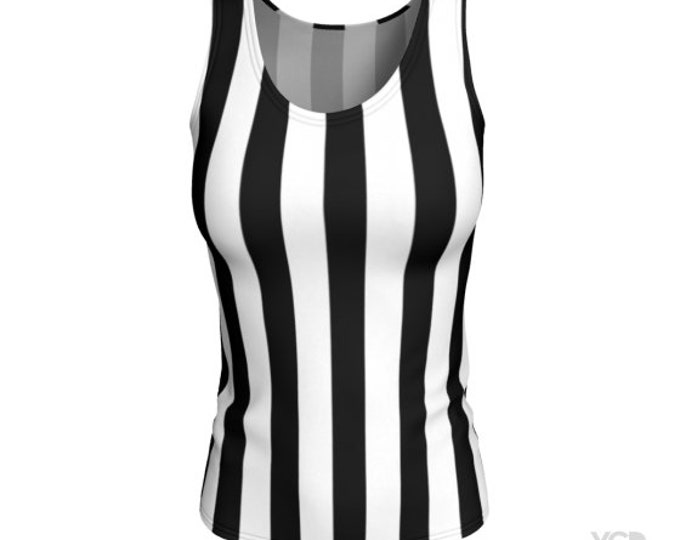 Black and White TANK TOP Referee Tank Top HALLOWEEN Shirt Womens Inmate Tank Top Striped Prison Tank Top in Vertical or Horizontal Stripes