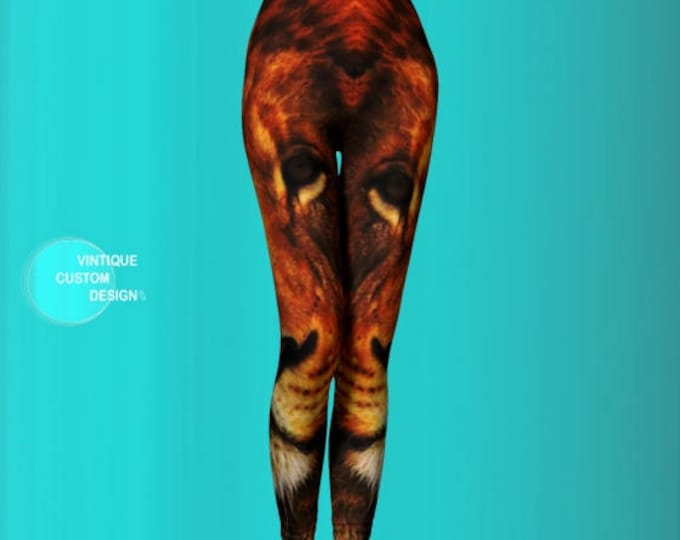 LION Leggings Lion Print Animal Print Leggings Womens Leggings Yoga Pants Yoga Leggings Animal Print Leggings Yoga Pants Sexy Print Leggings