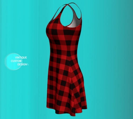 BUFFALO PLAID DRESS Womens Sexy Mini Dress Designer Dresses for Women ...