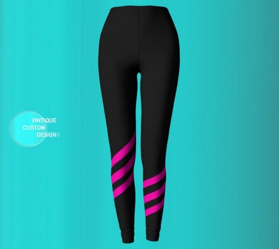 Discover Breast Cancer LEGGINGS Pink Ribbon Leggings WOMENS Yoga Leggings Yoga Pants BCAM Pink Ribbon Capri Leggings Grey Pink Survivor Gift Support