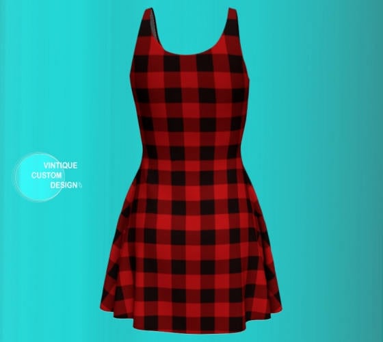 BUFFALO PLAID DRESS Womens Sexy Mini Dress Designer Dresses for Women ...